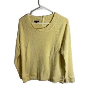 Talbots Sweater Yellow Zipper Back Large Chenille-Like Women’s